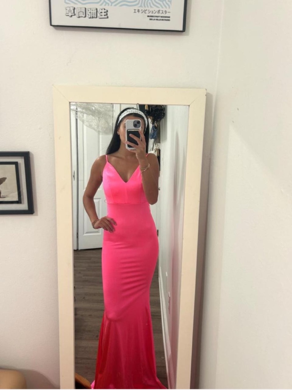 Oris Hot Pink Spaghetti-Strap Maxi Gown